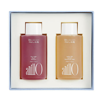 ANILLO Discovery Bath Set (Rosy Night Shampoo 100ml + Amber528 Scented Hand& Body Wash 100ml) (100mL + 100mL) - LOG-ON