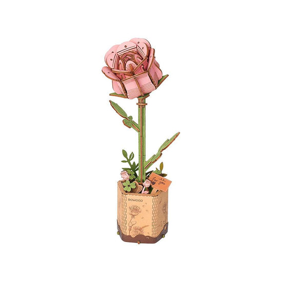 ROBOTIME Roka Wooden Puzzle Pink Rose - LOG-ON