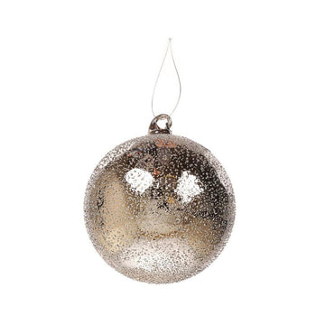 JLINE Xmas Glass Ornament Ballbox Set 12cm 4 pcs - Dot Silver - LOG-ON