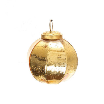 JLINE Xmas Glass Ornament Ball2 pcs Set 8cm - Gold - LOG-ON