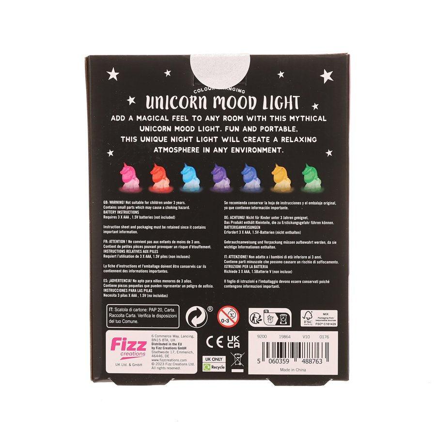 FIZZCREATION Colour Changing Unicorn Mood Light - LOG-ON