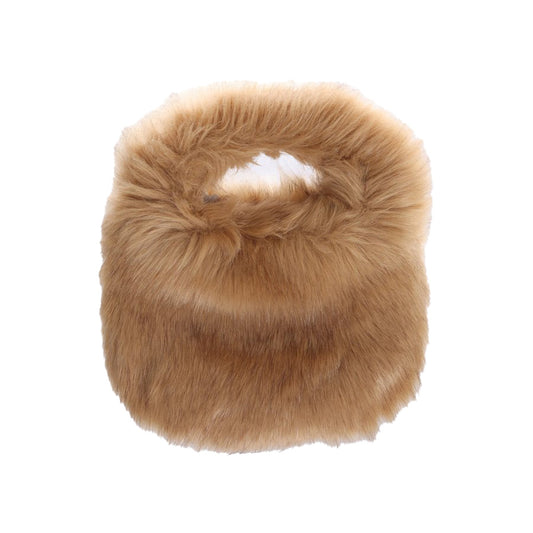 SENBADO Fur Handy Bag Brown X Beige  (260g)