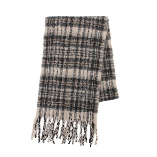 SENBADO Eep Mohair Check Stole Black (125g) - LOG-ON