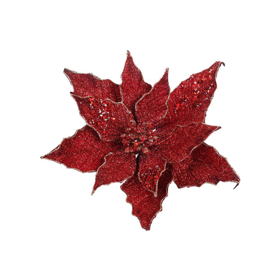 HARMONIER XMAS TREE DECO 20CM - XMAS FLOWER RED (30g) - LOG-ON