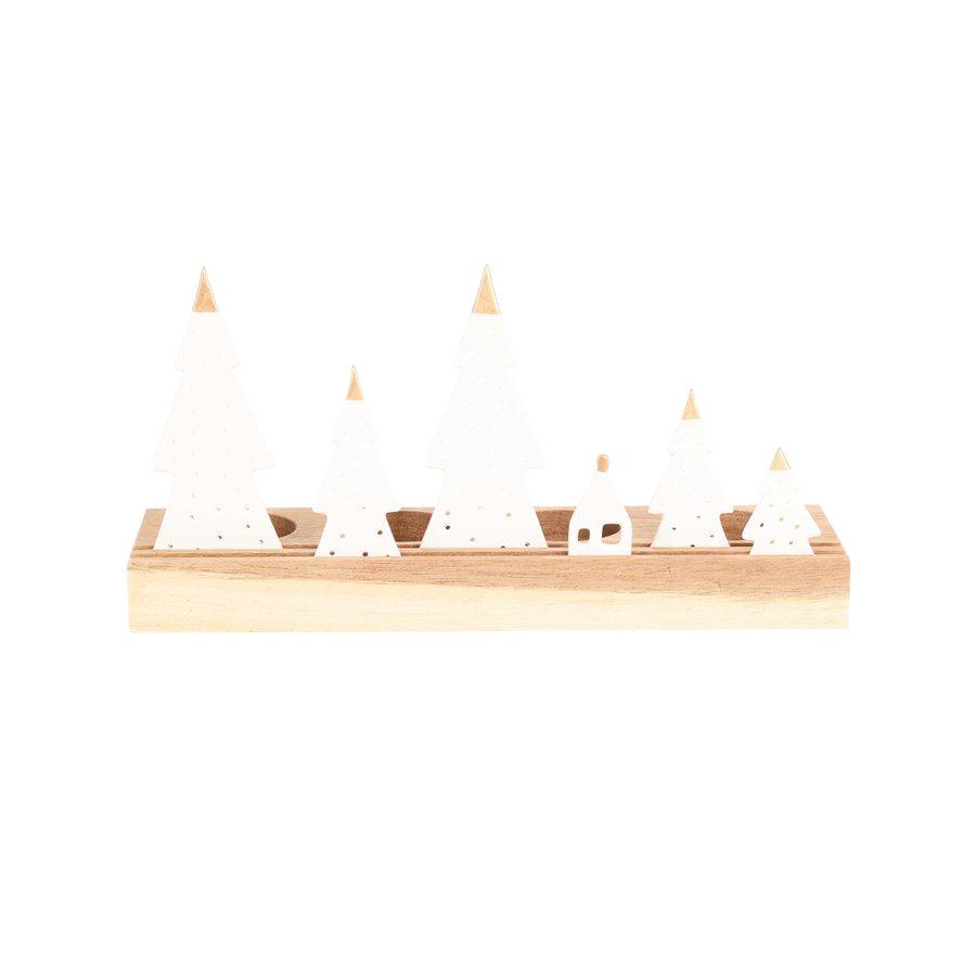 NANKAI TSUSHO Xmas Porcelain Candle Holder - Fir Tree (266g) - LOG-ON