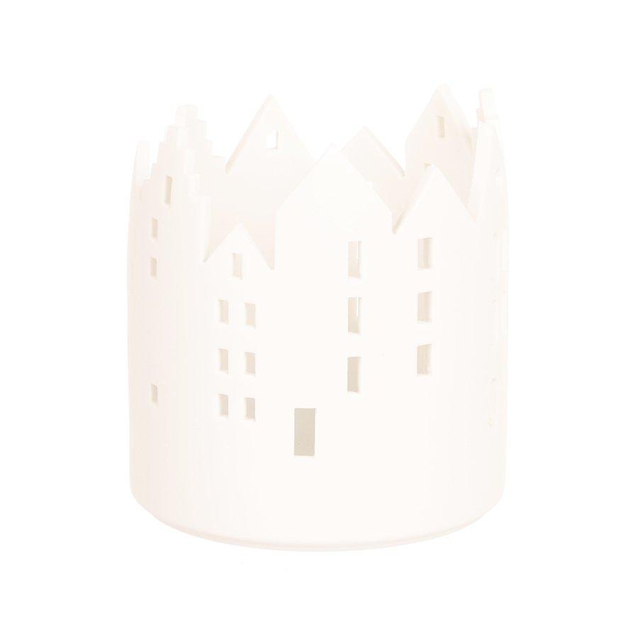 NANKAI TSUSHO Xmas Porcelain Candle Holder City Light - Town Hall Square (154g) - LOG-ON