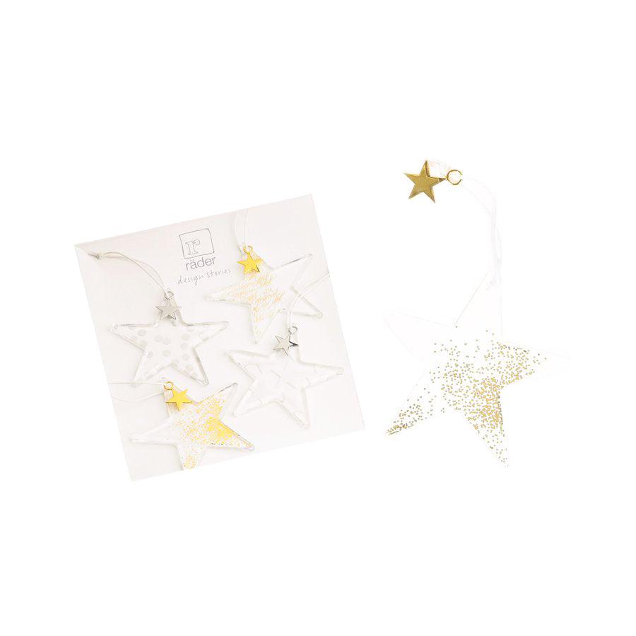 NANKAI TSUSHO Xmas Glass Ornament Star 9.5cm - Stardust (38g) - LOG-ON