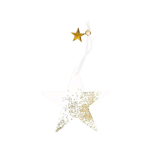 NANKAI TSUSHO Xmas Glass Ornament Star 9.5cm - Stardust (38g) - LOG-ON