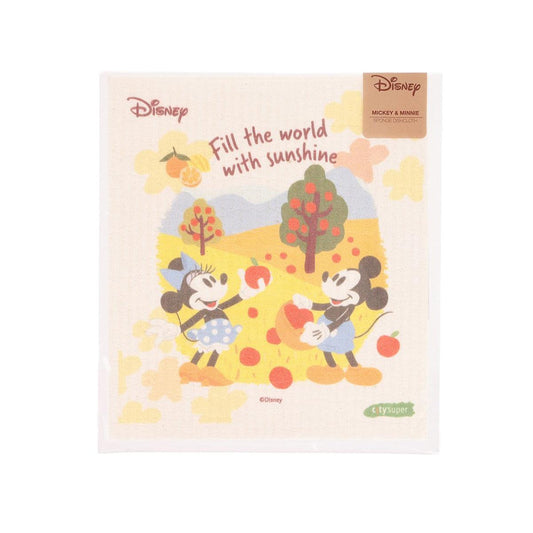 CITYSUPER DISNEY THEMED Sponge Dishcloth - Mickey & Minnie Apple