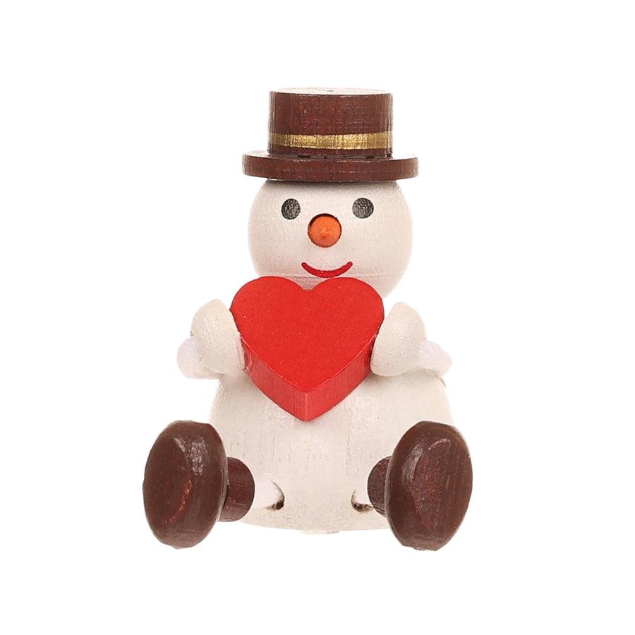 HRACKY XMAS WOODEN DOLL LESNI HEART 4.2CM - SNOWMAN (9g) - LOG-ON