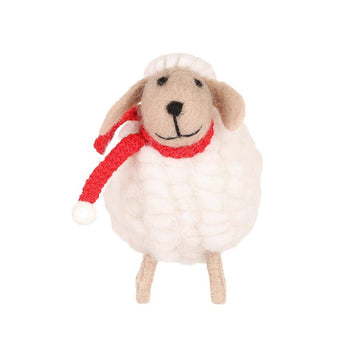 MOCOMOCOANIMAL XMAS FELT MASCOT ADULT 13CM - SHEEP (33g) - LOG-ON