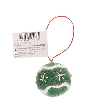 FELT&KNIT XMAS FELT ORNAMENT BALL 3.7CM 1PC (8g) - LOG-ON