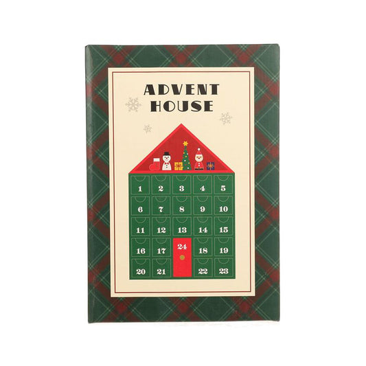 CHRISTMASOBJET WOODEN ADVENT HOUSE 30CM (917g) - LOG-ON