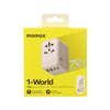 MOMAX 1-World 70W Gan Travel Adaptor - White - LOG-ON