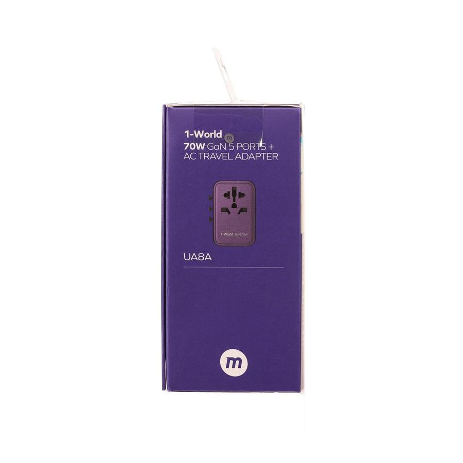 MOMAX 1-World 70W Gan Travel Adaptor - Dark Purple - LOG-ON