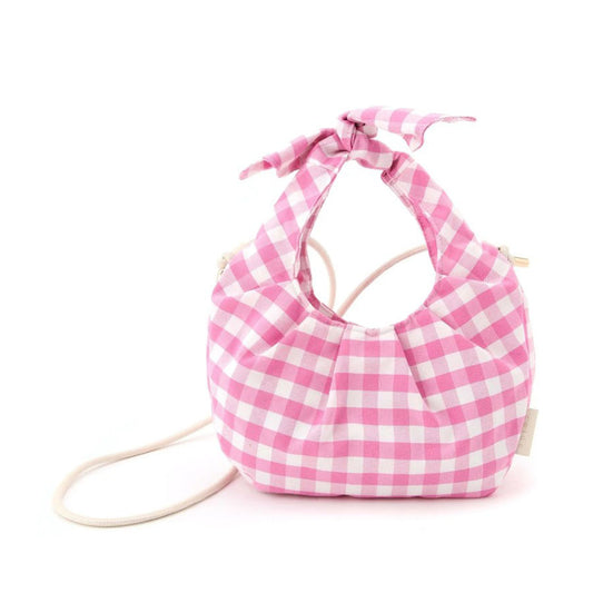 TRYSIL Ginham Check 2Way Small Hobo-11 Pink  (210g)