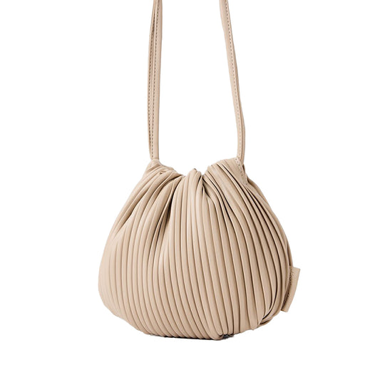LEGATO LARGO Pleats Mini Shoulder Bag Greige  (170g)