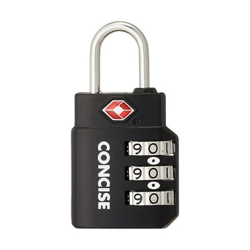 CONCISE 3Digit Dial Tsa Lock - Black  (71g)