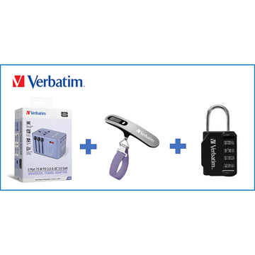 VERBATIM Giftset-Adaptor&Scale&Lock-Purple