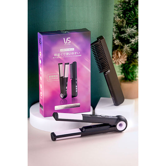 VIDAL SASSOON VS Brush&Straightener Set 2024 - Black/Purple