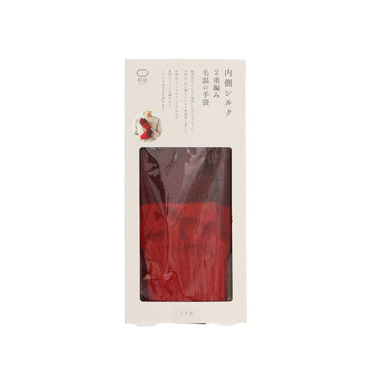 DAIGO 絲綢 X 羊絨手套-紅色  (70g)