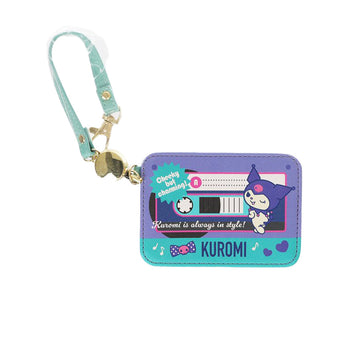 SANRIO Pass Case Card Holder with Reel Kuromi