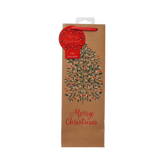 TOMSMITH Xmas Paper Bottle Bag - Merry Berry