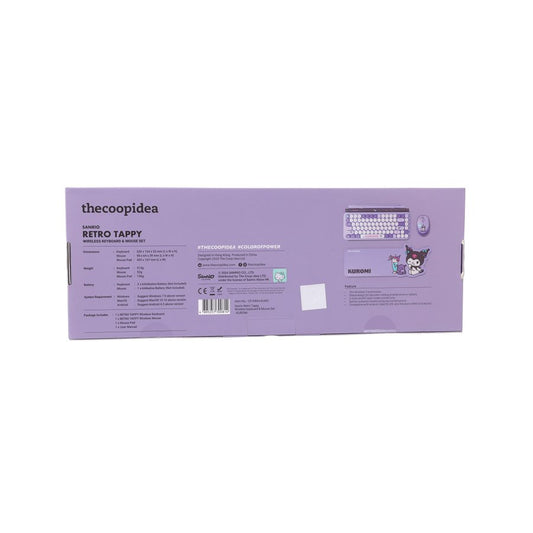 THECOOPIDEA SANRIO RETRO TAPPY 無線鍵盤和滑鼠套裝 KUROMI