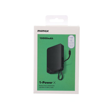 MOMAX MOMAX 1-POWER X 10000MAH 內置USB-C充電線充電器 黑色