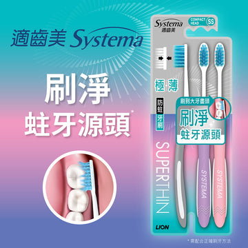 SYSTEMA Superthin Anti-Cavity Toothbrush (Compact)