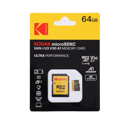 KODAK MicroSD Card 64GB UHS-1 U3 V30 A1