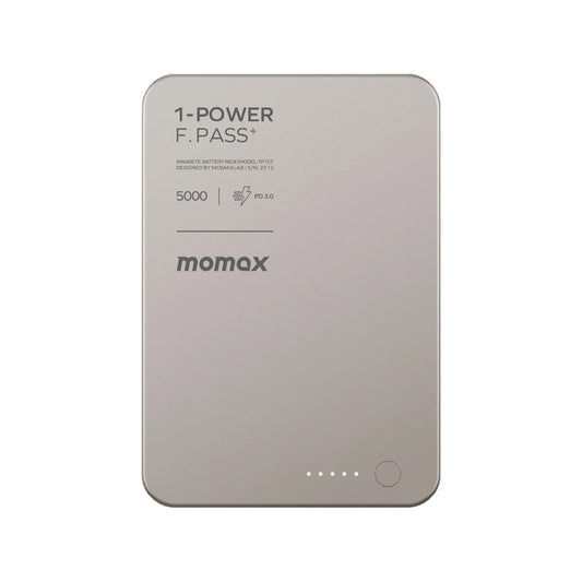 MOMAX 1-Power F.Pass+ 5000mAh Powerbank with Built-in Cable - Titanium