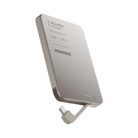 MOMAX 1-Power F.Pass+ 5000mAh Powerbank with Built-in Cable - Titanium