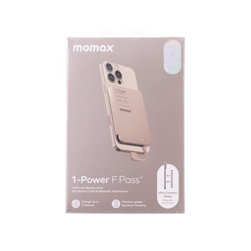 MOMAX 1-Power F.Pass+ 5000mAh Powerbank with Built-in Cable - Desert Titanium