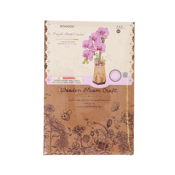 Rowood 紫色蝴蝶蘭 木製花模型