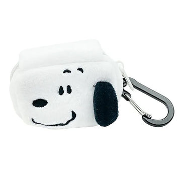 SUN-STAR F25 Snoopy Mitomi Fluffy Mini Pouch with Carabiner - White  (40g)