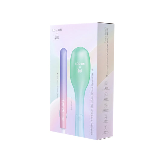 QUICO Mini Straightener and Ionic Brush Combo Set