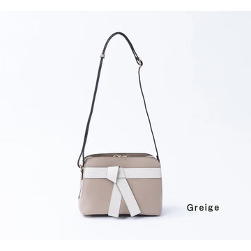 MAISON VERT Lightweight Two-Tone Ribbon Shoulder Bag - Greige