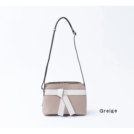 MAISON VERT Lightweight Two-Tone Ribbon Shoulder Bag - Greige