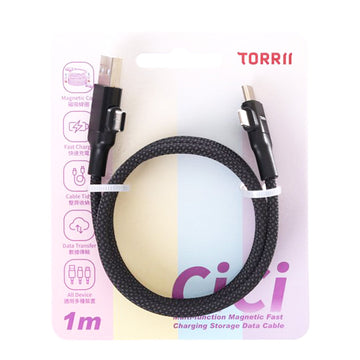 TORRII CiCi Multi Function Magnetic Fast Charging Storage Data Cable - Black
