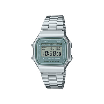CASIO General - Digital Watch - A168WA-3A - Silver Case/Blue Green Dial
