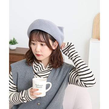 SENBADO F25 SEN 貓耳針織帽 - 灰色 (430-4663)  (95g)