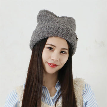 SENBADO F25 SEN 貓耳針織帽 - 灰色 (432-2293)  (100g)