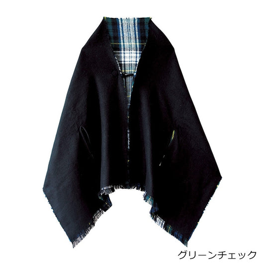 COGIT F25 2Way Reversible Capelet - Green Checker