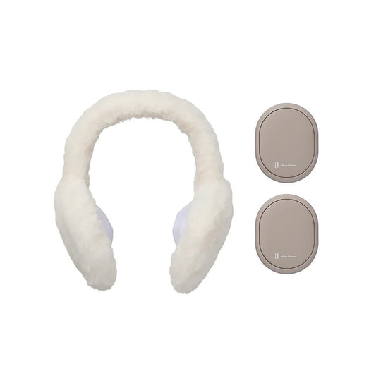 LIFEON 兩用充電暖手器連耳罩 - 啡色  (235g)