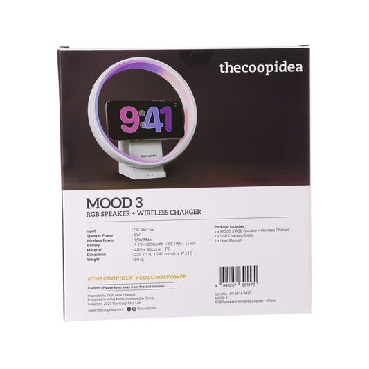 THECOOPIDEA Mood 3 Speaker With Magnetic Wireless Charger