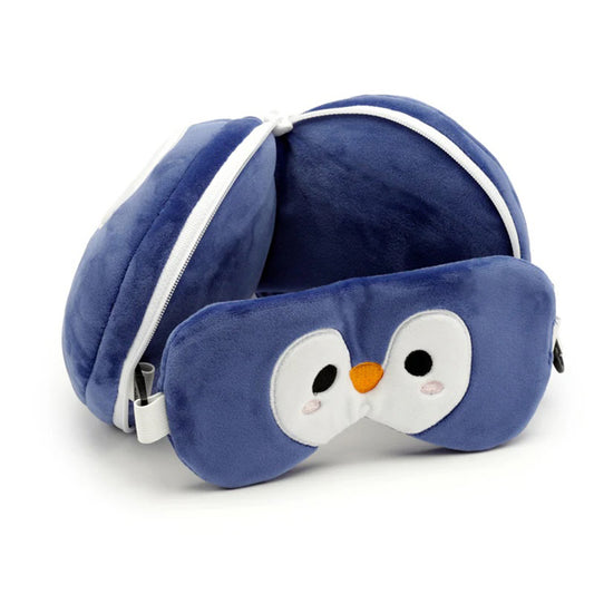 RELAXEAZZZ Travel Pillow & Eye Mask - Penguin