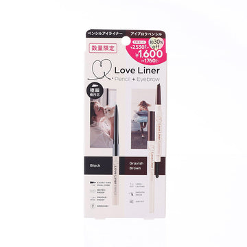 LOVE LINER Love Liner 極細柔滑貼服霜狀眼線筆 [黑色] +柔霧防水塑形眉筆 [灰啡色]