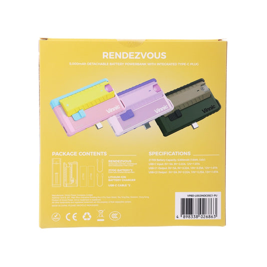 VINNIC Vinnic x LOG-ON Rendezvous Detachable Battery PowerBank Xmas Bundle Set - Purple