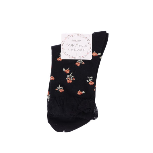 ASSIST S26 AS Small Flower Pansy Pattern Crew Socks - W 2X81005